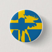 Zweden Moose Zweedse nationale dierenvlag Ronde Button 3,2 Cm (Voorkant)
