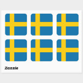 Zweden Nationale Wereldvlag Vierkante Sticker (Vel)