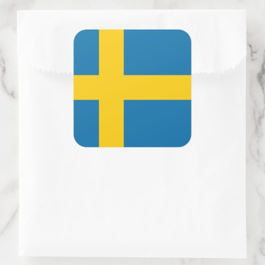 Zweden Nationale Wereldvlag Vierkante Sticker (Tas)