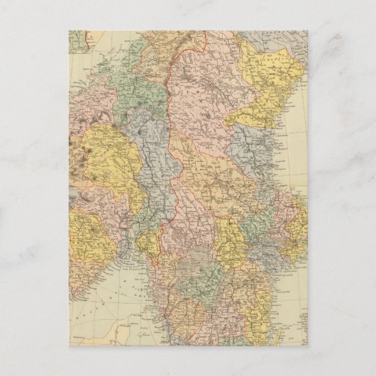 Zweden, Noorwegen Briefkaart (Voorkant)