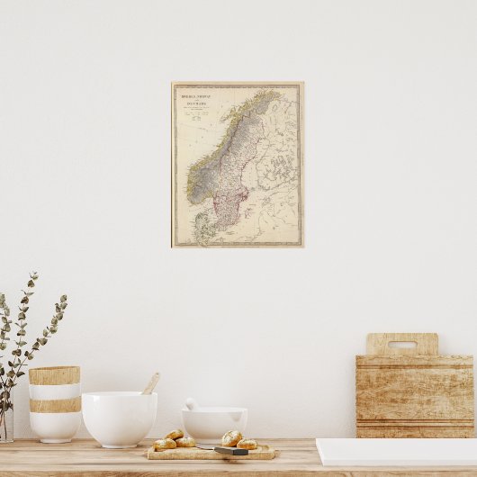 Zweden, Noorwegen, Denemarken 3 Poster (Keuken)