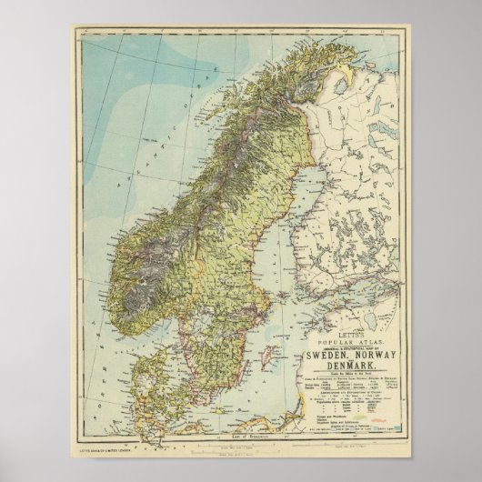 Zweden, Noorwegen, Denemarken Poster (Voorkant)