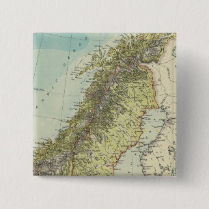 Zweden, Noorwegen, Denemarken Vierkante Button 5,1 Cm