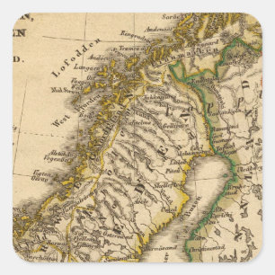 Zweden, Noorwegen en Finland Vierkante Sticker