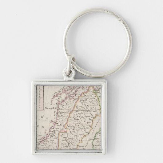 Zweden, Noorwegen, IJsland Sleutelhanger (Voorkant)