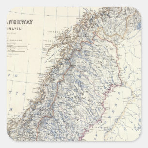 Zweden, Noorwegen Vierkante Sticker
