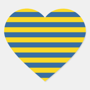 Zweden Oekraïne vlag streept blauwwitte strepen pa Hart Sticker