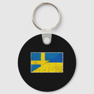 Zweden Oekraine Vlag Zweeds Oekraïense Nationalite Sleutelhanger