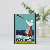 Zweden, oud poster briefkaart (Staand voorkant)