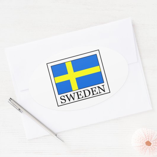 Zweden Ovale Sticker (Envelop)