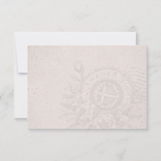 Zweden Paspoort bruiloft RSVP Kaartje (Achterkant)