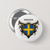 Zweden [personaliseren] ronde button 5,7 cm (Voorkant /achterkant)