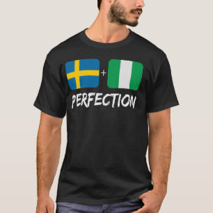 Zweden plus Nigerian Perfection Mix Heritage Flag T-shirt