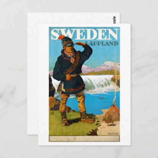 Zweden Poster voor retournering van laptop terugge Briefkaart (Voorkant / Achterkant)