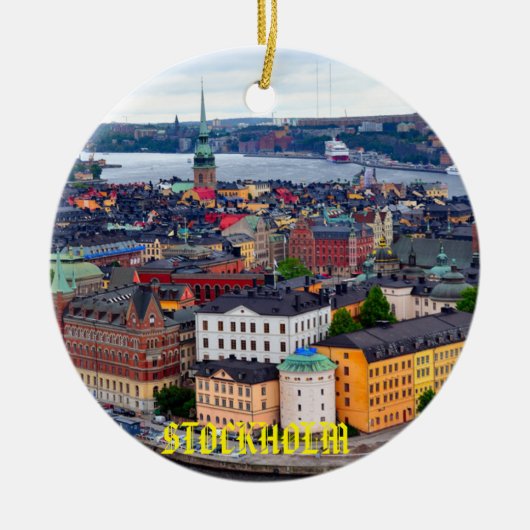 Zweden - Prachtige kerstversiering in Stockholm Keramisch Ornament (Voorkant)