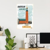 Zweden Print Zweedse Kunst Amerikaanse Reisposter (Thuiskantoor)