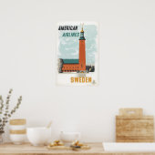 Zweden Print Zweedse Kunst Amerikaanse Reisposter (Keuken)