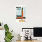 Zweden Print Zweedse Kunst Amerikaanse Reisposter (Thuiskantoor)