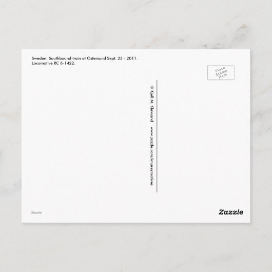 Zweden: RC 6-1422 bij Östersund Briefkaart (Achterkant)