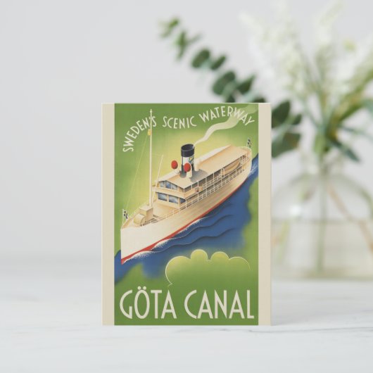 Zweden Retro Cruise Toerisme Reizen Briefkaart (Staand voorkant)