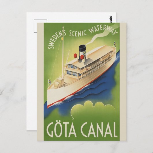 Zweden Retro Cruise Toerisme Reizen Briefkaart (Voorkant / Achterkant)