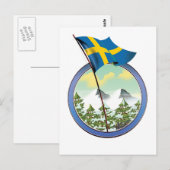 Zweden retro logo briefkaart (Voorkant / Achterkant)