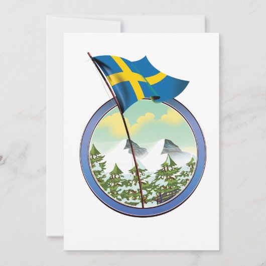Zweden retro logo kaart (Voorkant)