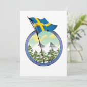 Zweden retro logo kaart (Staand voorkant)