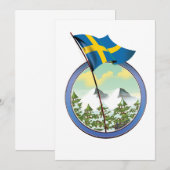 Zweden retro logo kaart (Voorkant / Achterkant)
