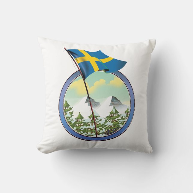 Zweden retro logo kussen (Voorkant)
