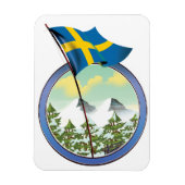 Zweden retro logo magneet (Verticaal)
