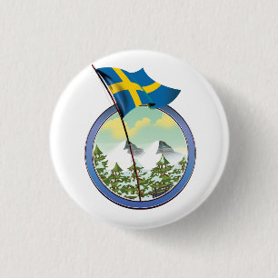 Zweden retro logo ronde button 3,2 cm