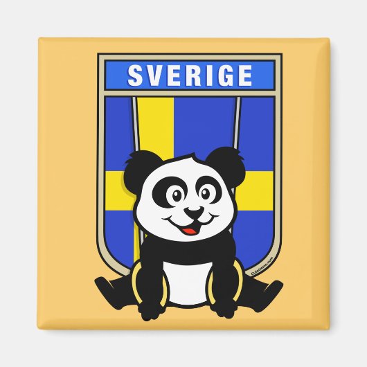Zweden ringen panda magneet (Voorkant)
