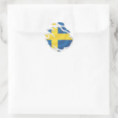 Zweden Ripped Flag Classic Round Sticker (Tas)