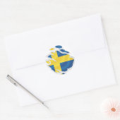 Zweden Ripped Flag Classic Round Sticker (Envelop)