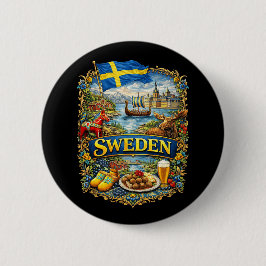 Zweden Ronde Button 5,7 Cm