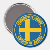 Zweden Round Emblem Magneet (Voorkant / Achterkant)