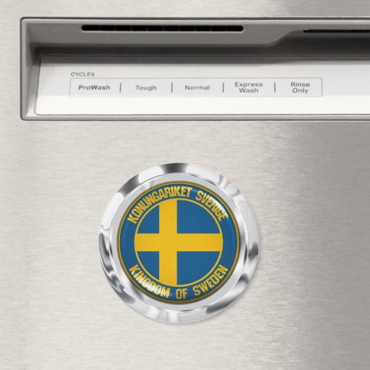 Zweden Round Emblem Magneet (Insitu (Vaatwasser))