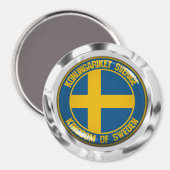 Zweden Round Emblem Magneet (Voorkant / Achterkant)