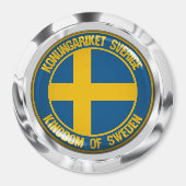 Zweden Round Emblem Magneet (Voorkant)