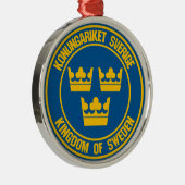 Zweden Round Emblem Metalen Ornament (Rechts)