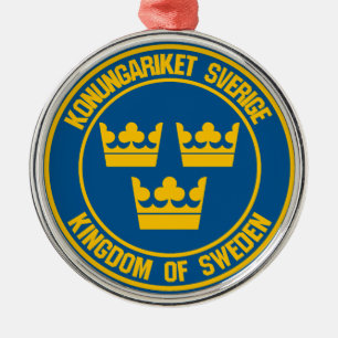 Zweden Round Emblem Metalen Ornament