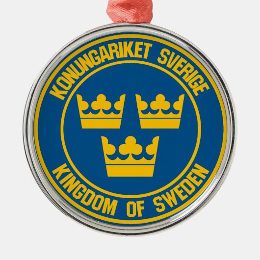 Zweden Round Emblem Metalen Ornament (Voorkant)