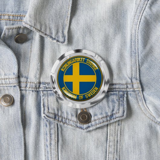 Zweden Round Emblem Ronde Button 7,6 Cm (In situ)
