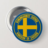 Zweden Round Emblem Ronde Button 7,6 Cm (Voorkant /achterkant)