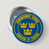 Zweden Round Emblem Ronde Button 7,6 Cm (Voorkant /achterkant)