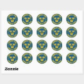 Zweden Round Emblem Ronde Sticker (Vel)