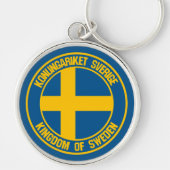 Zweden Round Emblem Sleutelhanger (Voorkant)