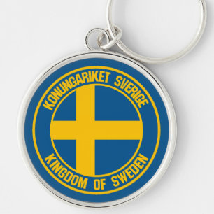 Zweden Round Emblem Sleutelhanger
