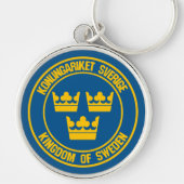 Zweden Round Emblem Sleutelhanger (Voorkant)